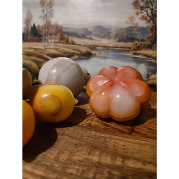Vintage Alabaster Fruit Set - Decorative Collectible, Mid-Century Home Decor - Picture 7 of 10